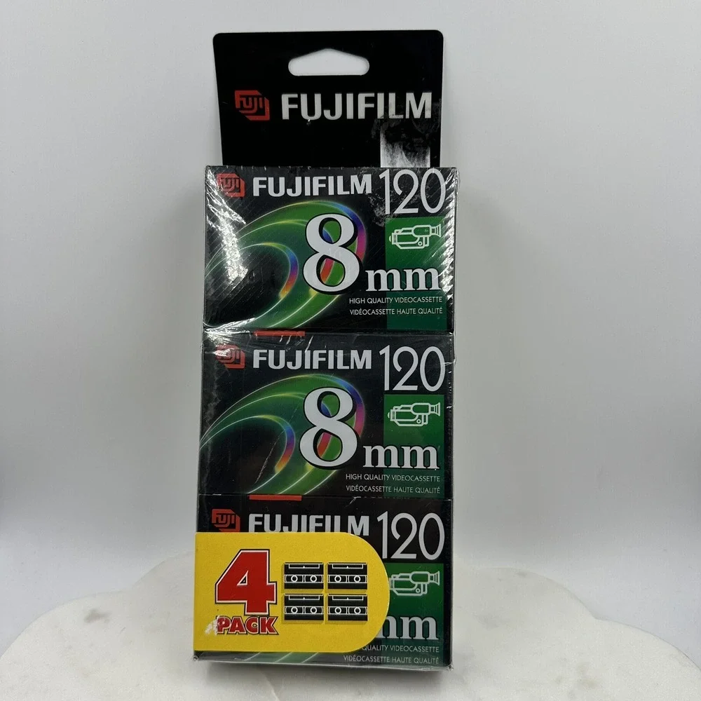 NISP 4-pack Fujifilm 8mm Video 120 minute P6-120 High Quality VideoCassette